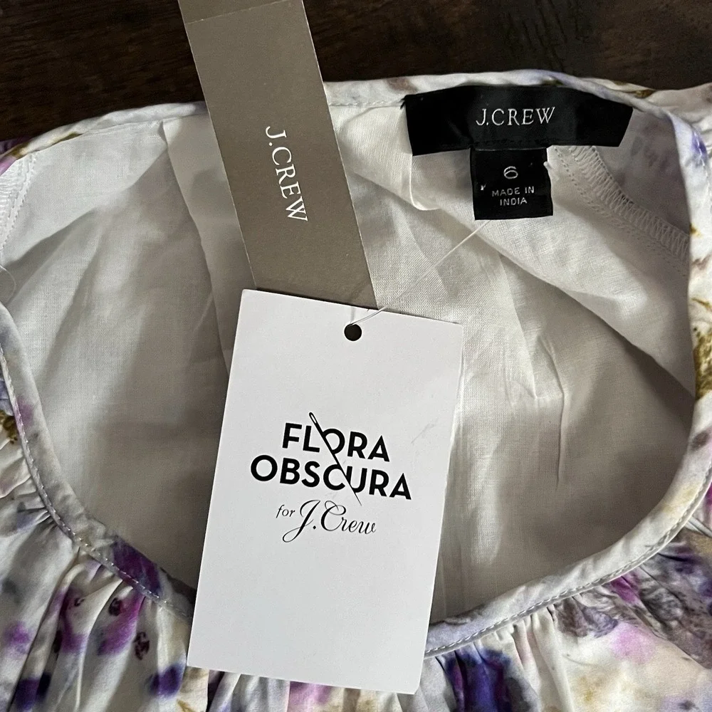 J. Crew x Flora Obscura Cutout‎ Dress Kaleidoscope Floral Boho Indie Whimsical 6